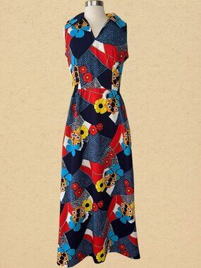 Vintage Psychedelic Maxi Dress